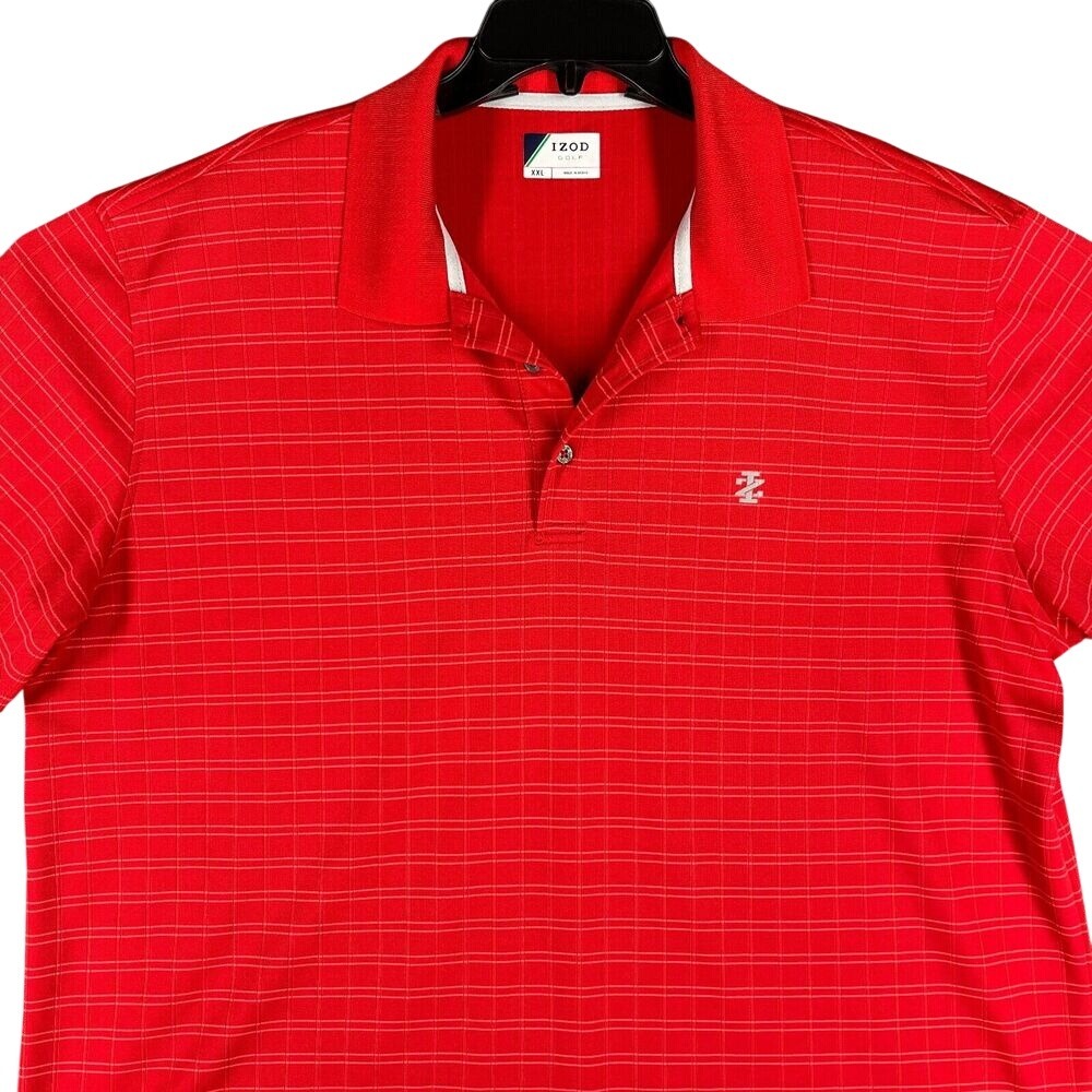 IZOD Golf Performance Polo Shirt Mens‎ XXL Red Moisture Wicking Microfiber